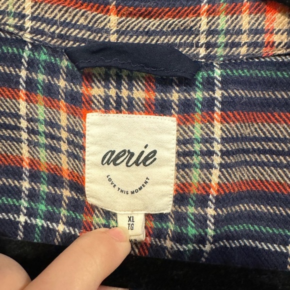 Aerie plaid holiday short sleeve pajama top - Picture 2 of 4